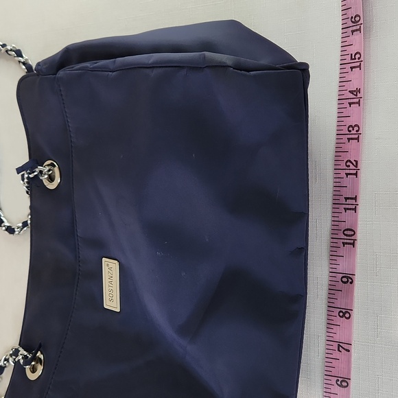 Sastanza Navy Blue Nylon Tote Bag. Size 15x11" - Picture 7 of 10